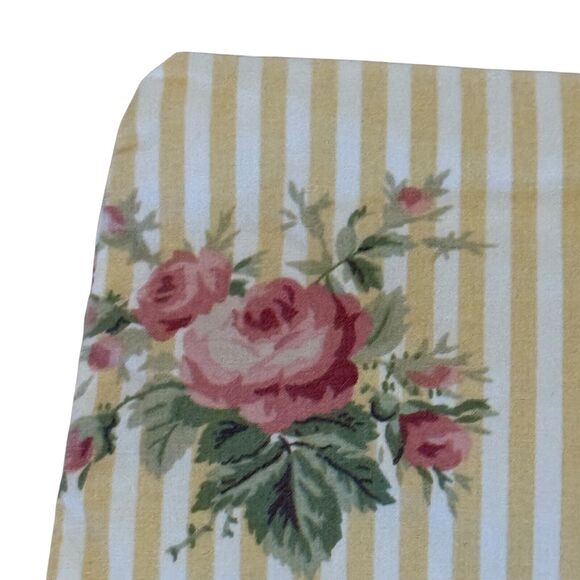 Ralph Lauren Sophie Brooke Yellow Floral Stripe Ruffle Pillow Case Sham Standard - Picture 7 of 9